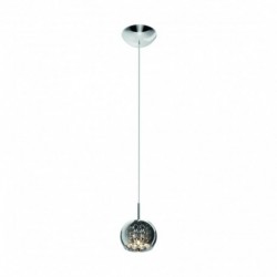 Suspension ZUMA LINE CRYSTAL argenté / transparent – 1 source G9 – P0076-01A-F4FZ