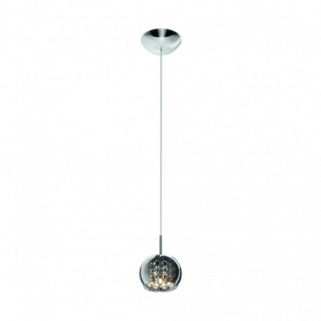 Suspension ZUMA LINE CRYSTAL argenté / transparent – 1 source G9 – P0076-01A-F4FZ