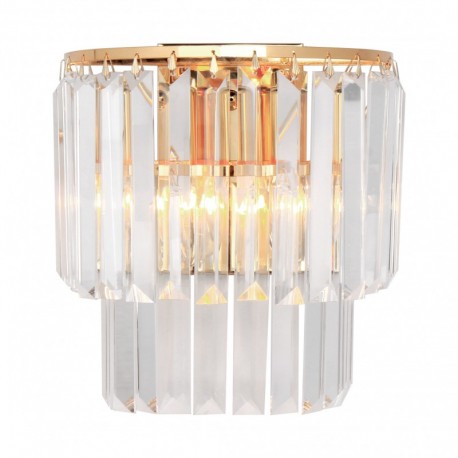 Applique murale ZUMA LINE AMEDEO doré / transparent – 2 sources E14 – 17106/2W-GLD