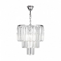 Suspension ZUMA LINE AMEDEO chrome / transparent – 4 sources E14 – 17106/3+1-CHR