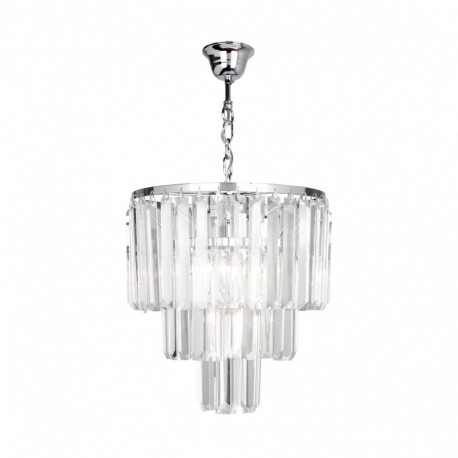 Suspension ZUMA LINE AMEDEO chrome / transparent – 4 sources E14 – 17106/3+1-CHR