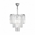 Suspension ZUMA LINE AMEDEO chrome / transparent – 4 sources E14 – 17106/3+1-CHR