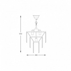 Suspension ZUMA LINE AMEDEO chrome / transparent – 4 sources E14 – 17106/3+1-CHR