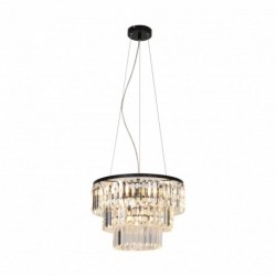 Suspension ZUMA LINE TIFANNY noir / transparent – 4 sources E14 – P17127-4
