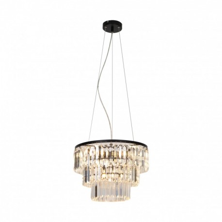 Suspension ZUMA LINE TIFANNY noir / transparent – 4 sources E14 – P17127-4