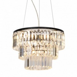 Suspension ZUMA LINE TIFANNY noir / transparent – 4 sources E14 – P17127-4