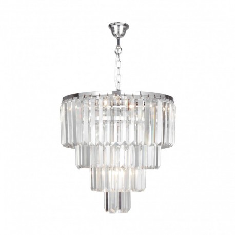 Suspension ZUMA LINE AMEDEO chrome / transparent – 5 sources E14 – 17106/4+1-CHR