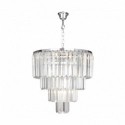 Suspension ZUMA LINE AMEDEO chrome / transparent – 5 sources E14 – 17106/4+1-CHR