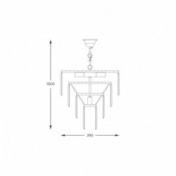 Suspension ZUMA LINE AMEDEO chrome / transparent – 5 sources E14 – 17106/4+1-CHR