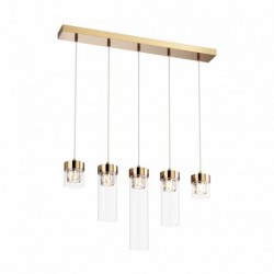 Suspension ZUMA LINE GEM doré – 5 sources G9 – P0389-05E-F7AC