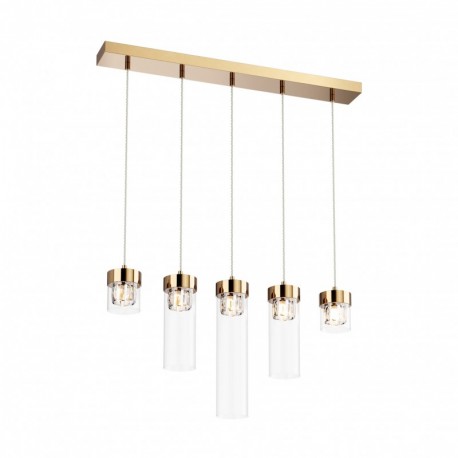 Suspension ZUMA LINE GEM doré – 5 sources G9 – P0389-05E-F7AC