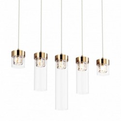 Suspension ZUMA LINE GEM doré – 5 sources G9 – P0389-05E-F7AC