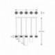 Suspension ZUMA LINE GEM doré – 5 sources G9 – P0389-05E-F7AC