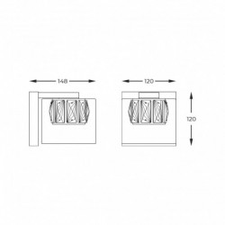 Applique murale ZUMA LINE GEM chrome – LED intégrée – W0389-01A-B5AC