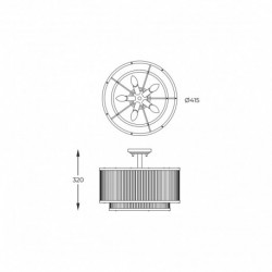 Plafonnier ZUMA LINE SERGIO chrome – 5 sources E14 – C0528-05H-F4AC