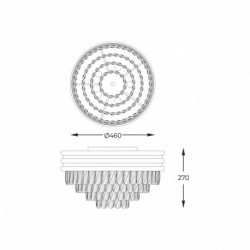 Plafonnier ZUMA LINE NAICA noir mat / noir / transparent – 5 sources E14 – C0525-05A-P7D7