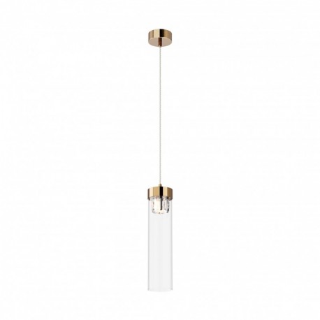 Suspension ZUMA LINE GEM doré French Gold / transparent – 1 source G9 – P0389-01D-F7AC