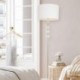 Lampadaire ZUMA LINE REA doré / blanc – 1 source E27 – RLL93163-1GW