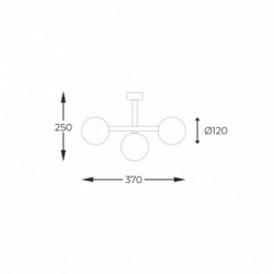 Plafonnier ZUMA LINE LUNA chromé – 3 sources G9 – 5663