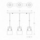 Suspension ZUMA LINE DRACO noir mat / doré / blanc – 3 sources E27 – A8062-3A