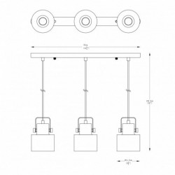 Suspension ZUMA LINE DRACO noir mat / doré / blanc – 3 sources E27 – A8062-3A