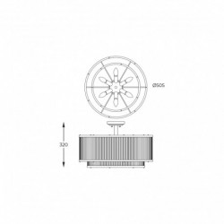 Plafonnier ZUMA LINE SERGIO chromé / transparent – 6 sources E14 – C0528-06H-F4AC