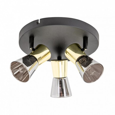 Plafonnier ZUMA LINE CENTO noir mat / doré – 3 sources G9 – CK220532-3BG