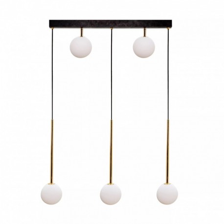 Suspension ZUMA LINE ALI noir / doré – 5 sources G9 – 5641