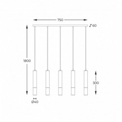 Suspension ZUMA LINE MADERA bois – 4 sources G9 – 8620403