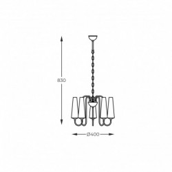 Suspension ZUMA LINE MAGNUM doré – 5 sources E14 – 1127