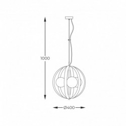 Suspension ZUMA LINE NELA noir / doré – 3 sources E14 – 1137