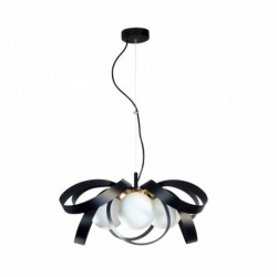 Suspension ZUMA LINE NELA noir / doré – 4 sources E14 – 1139