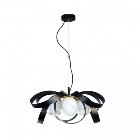 Suspension ZUMA LINE NELA noir / doré – 4 sources E14 – 1139
