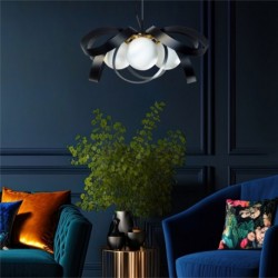 Suspension ZUMA LINE NELA noir / doré – 4 sources E14 – 1139