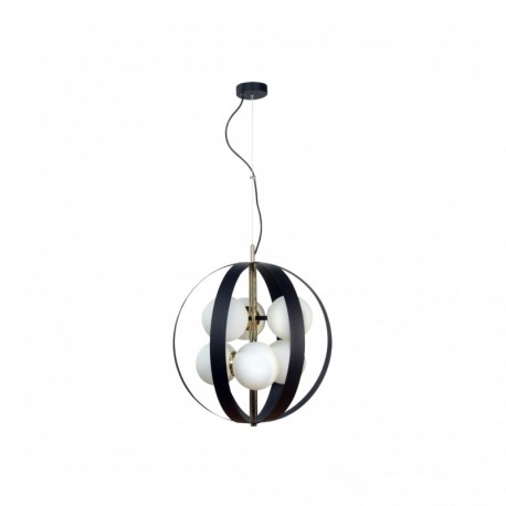 Suspension ZUMA LINE NELA noir / doré – 6 sources E14 – 1138