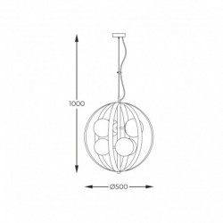 Suspension ZUMA LINE NELA noir / doré – 6 sources E14 – 1138
