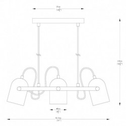 Suspension ZUMA LINE FATI noir mat / doré – 3 sources E27 – A8163-3A