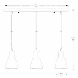 Suspension ZUMA LINE MORA noir mat / blanc – 3 sources E27 – A8102-3A