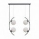 Suspension ZUMA LINE HELIX noir / verre blanc – 4 sources E14 – 5016