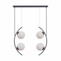 Suspension ZUMA LINE HELIX noir / verre blanc – 4 sources E14 – 5016