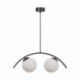 Suspension ZUMA LINE WAVE noir / verre blanc – 2 sources E14 – 5013