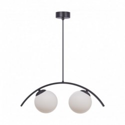 Suspension ZUMA LINE WAVE noir / verre blanc – 2 sources E14 – 5013