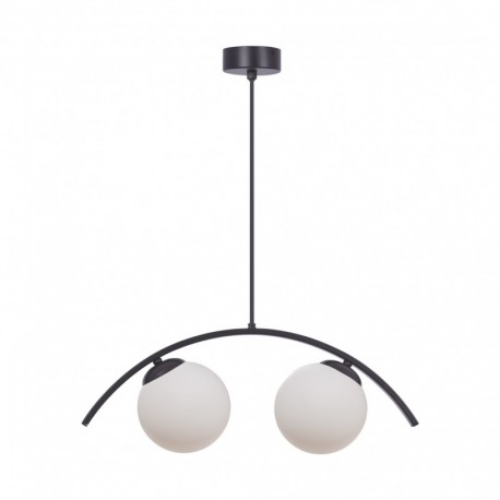 Suspension ZUMA LINE WAVE noir / verre blanc – 2 sources E14 – 5013