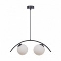 Suspension ZUMA LINE WAVE noir / verre blanc – 2 sources E14 – 5013