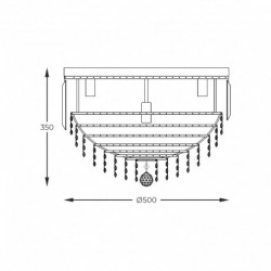 Plafonnier ZUMA LINE CHARLOTTE doré / transparent – 7 sources E14 – FC19003/7