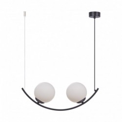 Suspension ZUMA LINE WAVE noir / verre blanc – 2 sources E14 – 5012