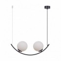 Suspension ZUMA LINE WAVE noir / verre blanc – 2 sources E14 – 5012