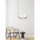 Suspension ZUMA LINE WAVE noir / verre blanc – 2 sources E14 – 5012
