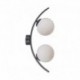 Applique murale ZUMA LINE HELIX noir / verre blanc – 2 sources E14 LED – 5015