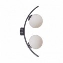 Applique murale ZUMA LINE HELIX noir / verre blanc – 2 sources E14 LED – 5015